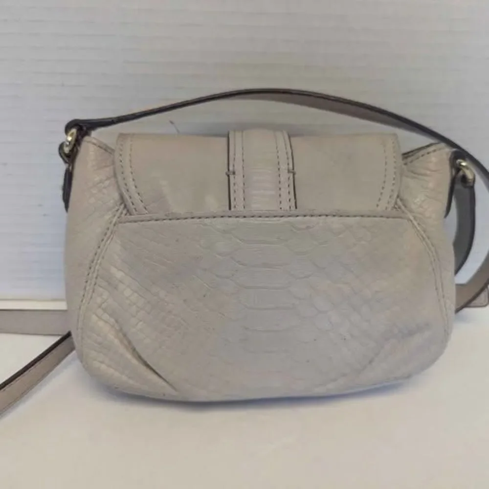 Michael Kors Small Tan Cream Colored Leather Crossbody Bag Purse 8x5x2